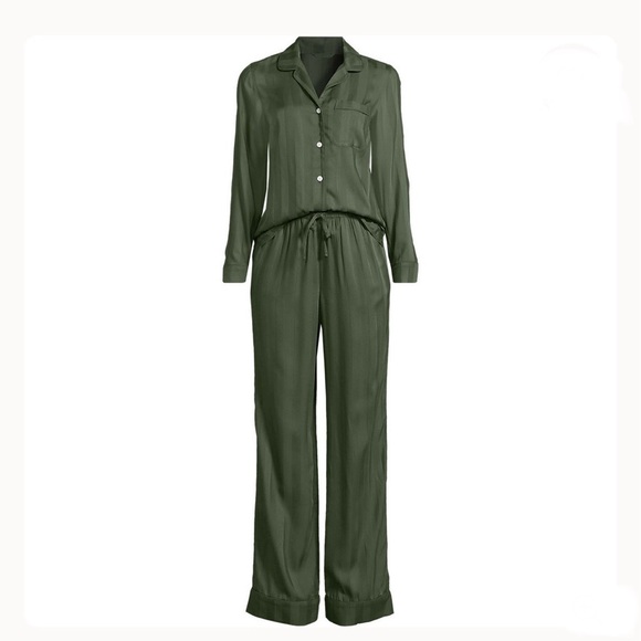 LANDSEND Women's Shadow Stripe 2 Piece Pajama Set - Top and Pants - Picture 2 of 3